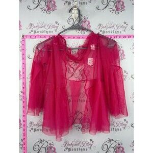 Sheer Hot Pink Mesh Shrug - Women Intimates & Sleepwear